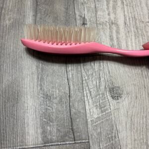 Vintage Avon Flair Hair Brush Pink 8 Inch Clear/White Bristles